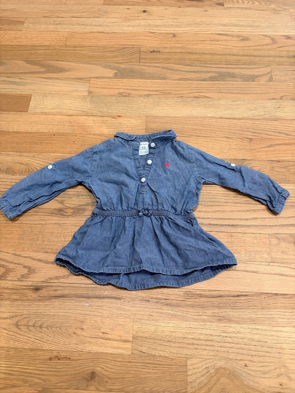 Carter’s baby girl denim shirt with pink heart